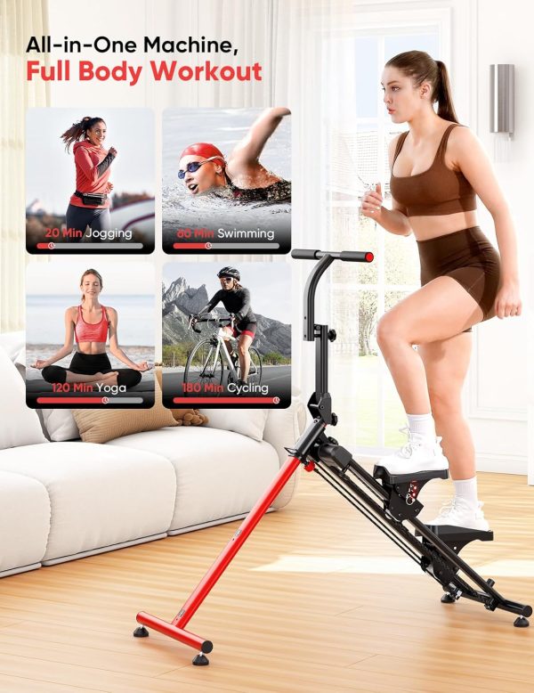 YOLEO Steppers for Exercise at Home, Adjustable Stair Stepper with 3 Workout Modes,Folding Cardio Stair Master with Ski Simulation Mode & Oversized Pedal,90% Pre-Assembled Stair Climber with Handlebar - Image 3