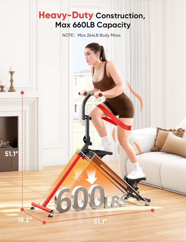 YOLEO Steppers for Exercise at Home, Adjustable Stair Stepper with 3 Workout Modes,Folding Cardio Stair Master with Ski Simulation Mode & Oversized Pedal,90% Pre-Assembled Stair Climber with Handlebar - Image 7