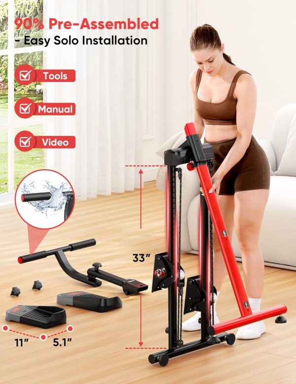 YOLEO Steppers for Exercise at Home, Adjustable Stair Stepper with 3 Workout Modes,Folding Cardio Stair Master with Ski Simulation Mode & Oversized Pedal,90% Pre-Assembled Stair Climber with Handlebar - Image 8